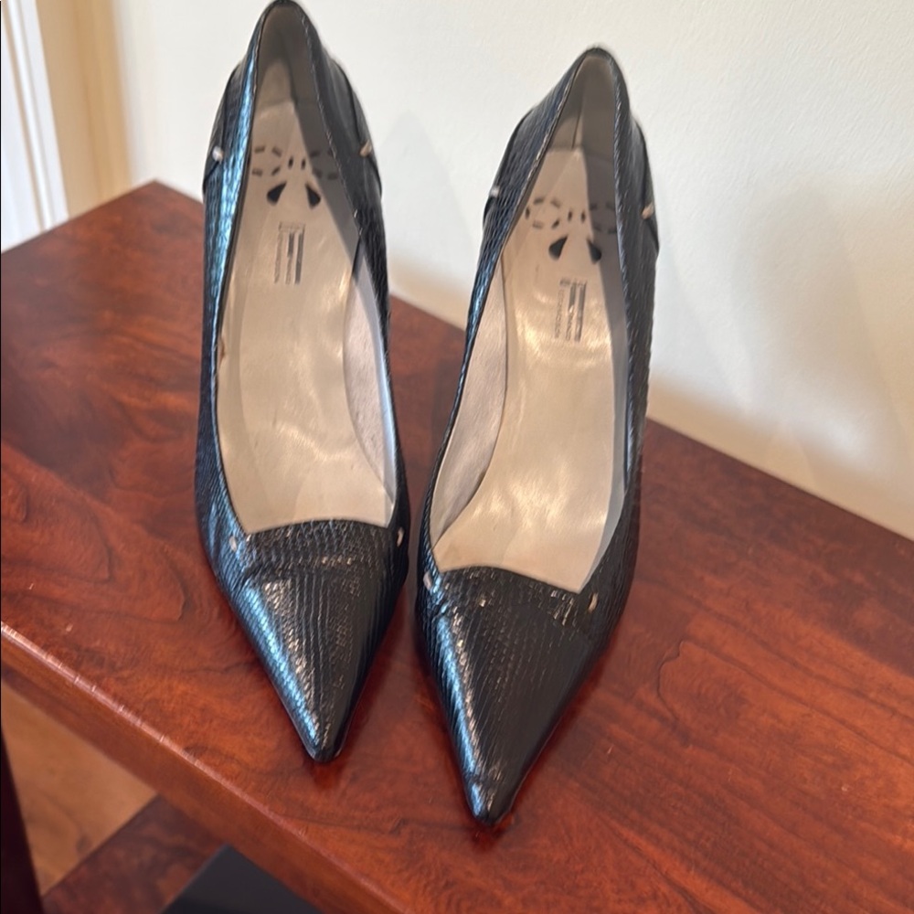 Black Heels with Luxurious Texture